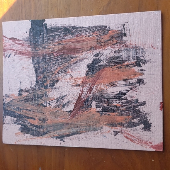 Artisan Other - Handmade Abstract Acrylic Painting on Canvas Board- bold action painting!